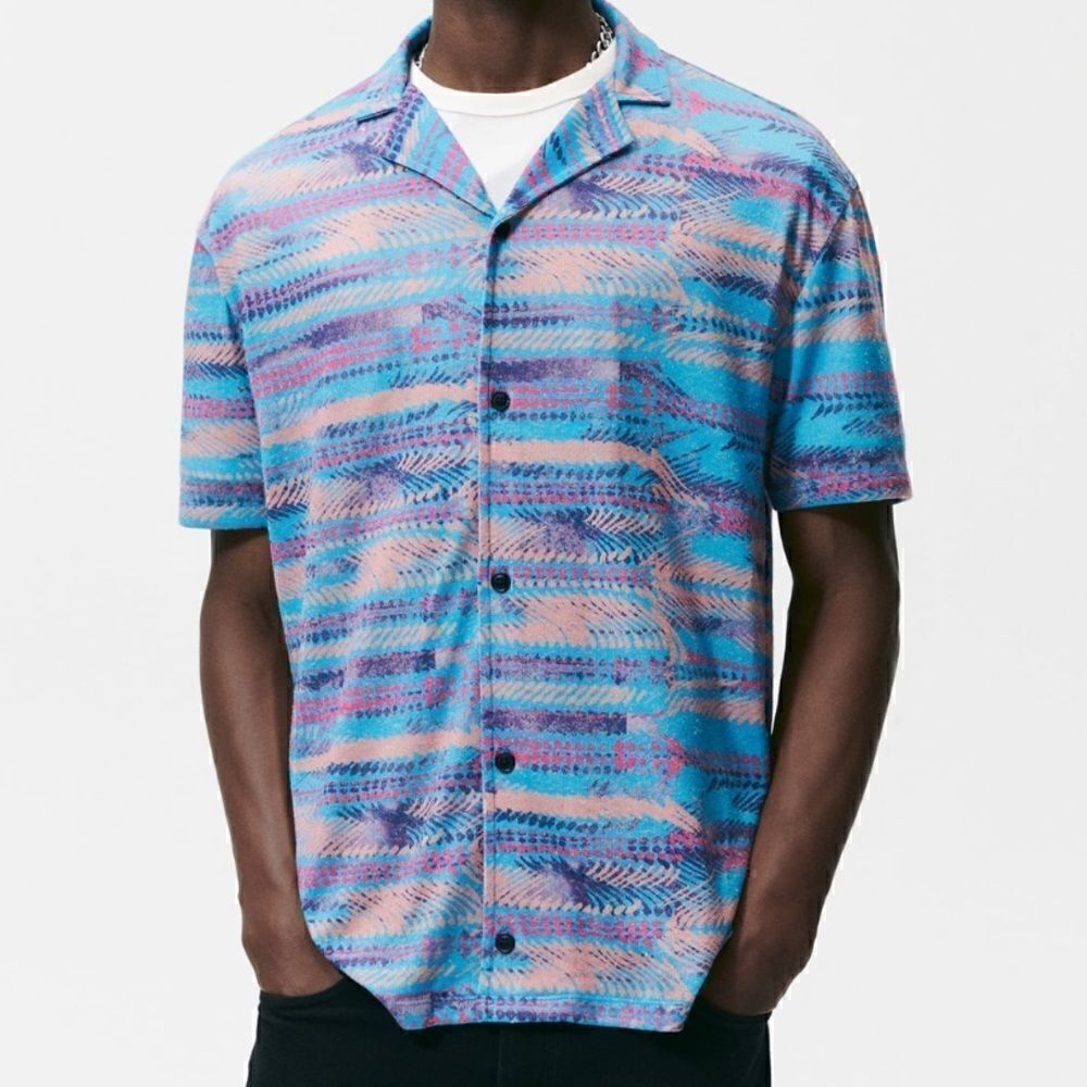 NWT Zara Abstract Print Knit Shirt